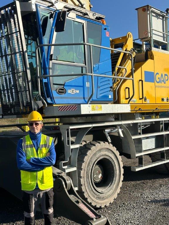 Marco Sandonà in cantiere