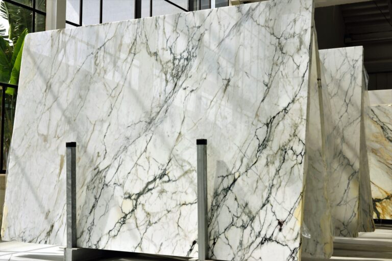 stacks of marble slabs – marble industry factory, work marble in
